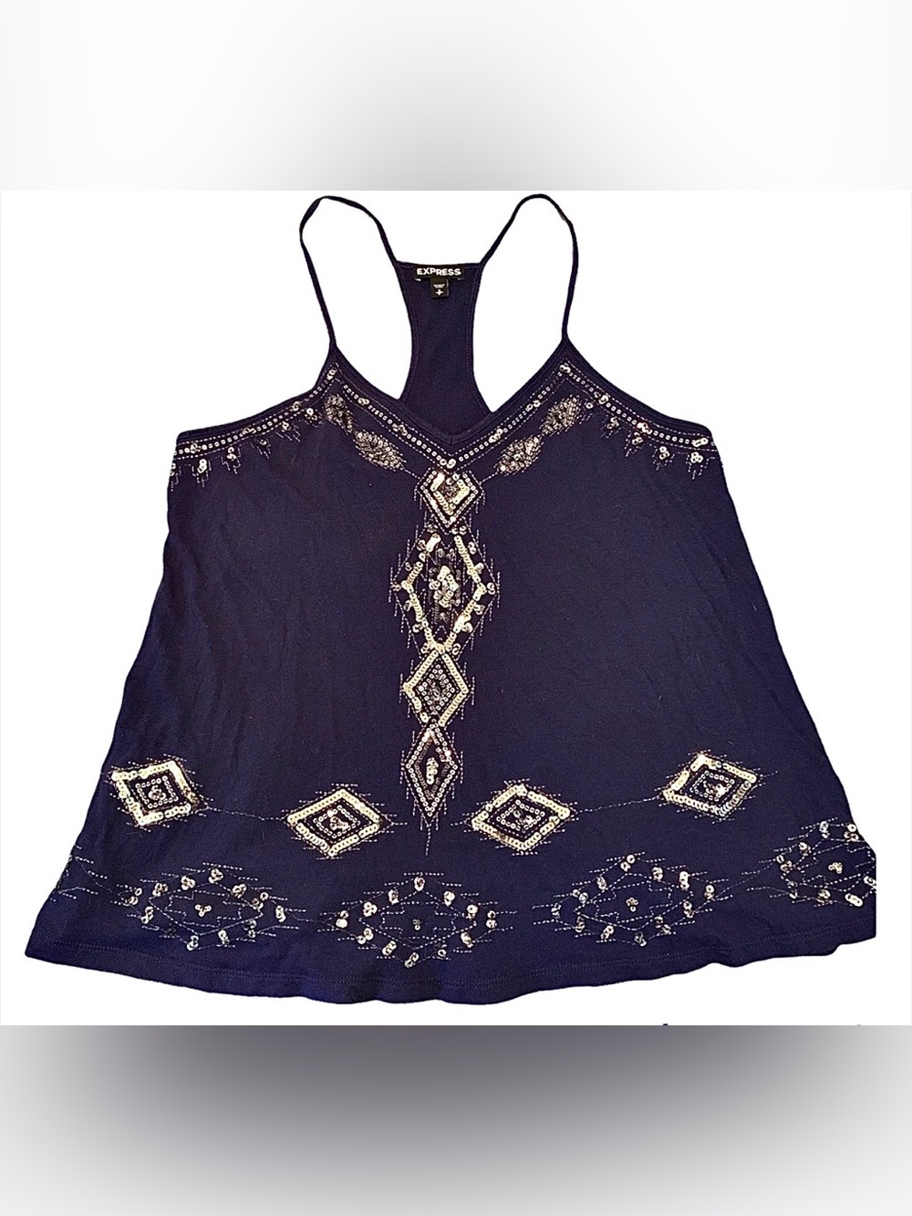 Express sequined racerback tank